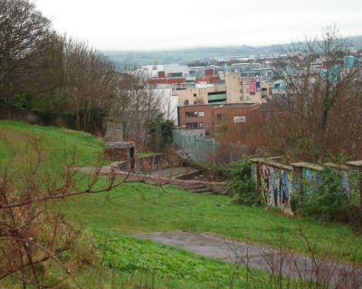 The view of the site in Feb 2012 from the laneway between Richmond Hill and Leitrim Street.